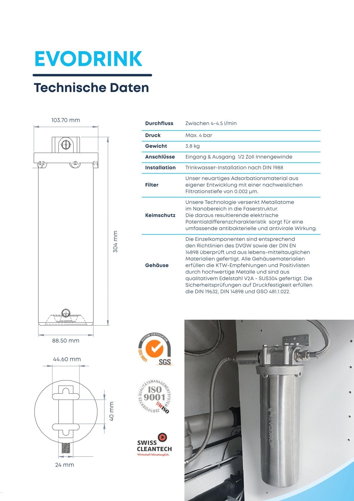 EVOdrink Edelstahl set (Küche)